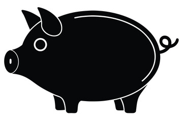 piggy bank vector icon silhouette illustration