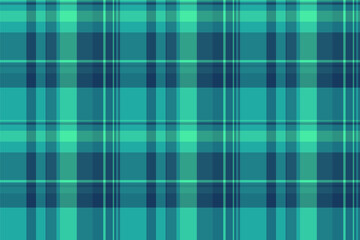 Wide background check tartan, jpg vector pattern textile. Cowboy seamless plaid texture fabric in cyan and teal colors.