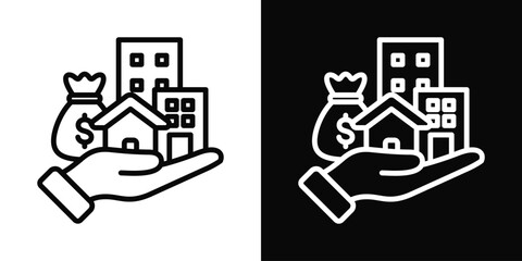 Assets Icon Set White Black Background Style