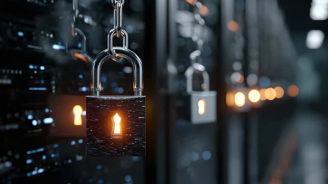 Cybersecurity data governance for protecting private information in a secure server environment with essential locks and chains