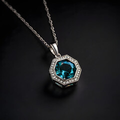 An elegant pendant necklace displaying a radiant octagonal gemstone, showcasing exquisite craftsmanship and the allure of luxury jewelry.