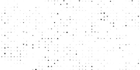 Square seamless background pattern from black triangle symbols are different sizes and opacity. The pattern is evenly filled. Vector illustration on white background