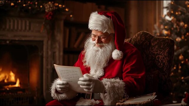 Santa Reading a Child's Christmas Wish