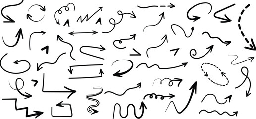 Arrow crayon pastel pencil chalk color line stroke. Sketch chalk pastel color pencil texture line kid fun arrow icon. Hand drawn grunge crayon pencil brush direction elements. Vector illustration