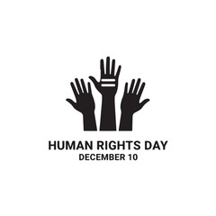Obraz premium Human Rights Day Raised Hands Symbol Equality Freedom Awareness Vector