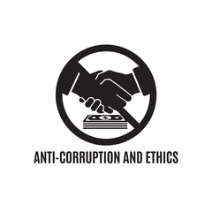 Anti Corruption and Ethics Icon Integrity Transparency Handshake Symbol Vector Illustration