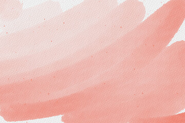 Fototapeta premium Soft coral watercolor strokes with subtle splatter on textured paper, gentle abstract background