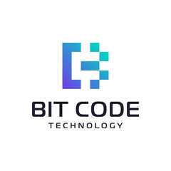 Modern CB company initials with a digital touch. For use in technology companies.