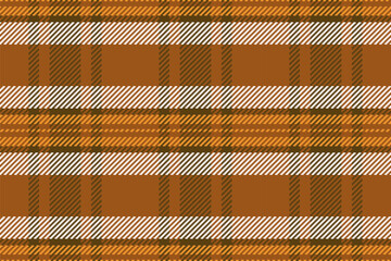 Tradition fabric seamless texture, conceptual pattern background textile. Place check tartan vector plaid in orange and amber colors.