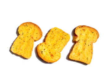 Delicious crispy garlic bread slices