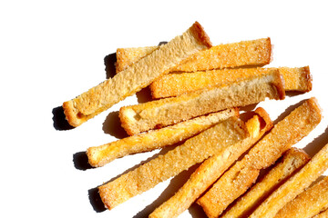 Sweet, sugar-coated crispy toast sticks.
