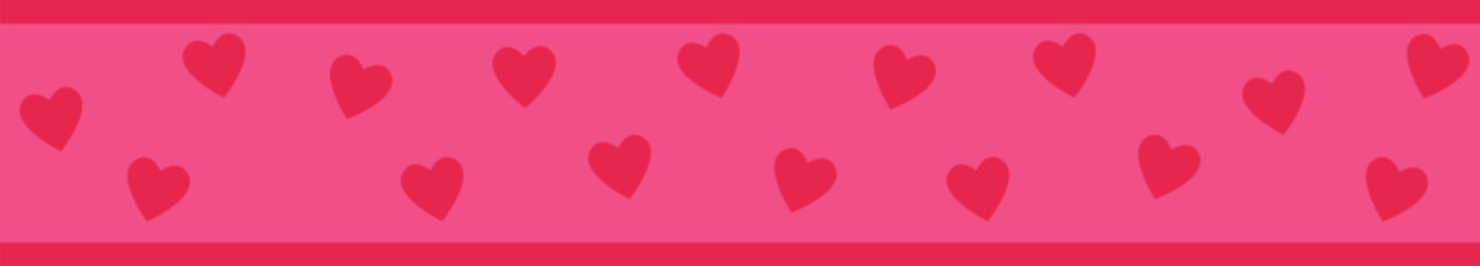 Pink Valentine Heart Banner with Soft Cute Romance for Headers and Decorative Accents