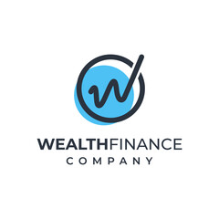 Vector logo of letter W in a circle