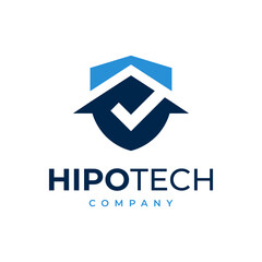 Vector based logo of a house inside a shield.