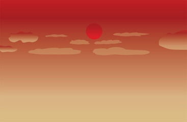 Vector illustration of a tranquil sea, vintage style background image.