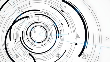 Abstract geometric pattern with circular shapes and lines for digital design