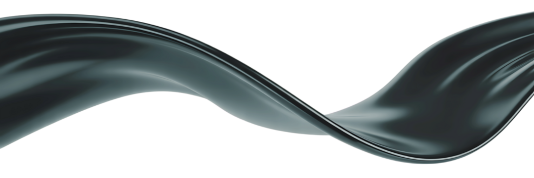 Abstract flowing liquid metal wave with metallic sheen isolated on transparent background - Powered by Adobe