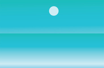 Vector illustration of a tranquil sea, vintage style background image.