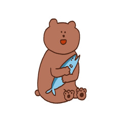 おすわりしているクマのイラスト