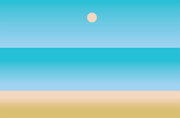 Vector illustration of a tranquil sea, vintage style background image.