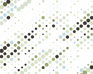 Abstract background of scattered circles in varying shades of green and gray