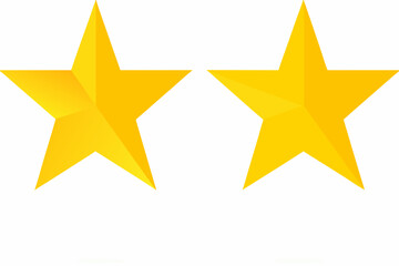 Two vibrant yellow stars prominently displayed against a clean white background