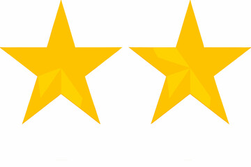 Obraz premium Two bright yellow stars are prominently displayed on a plain white background