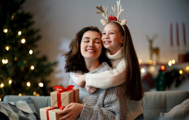 family celebrating Christmas