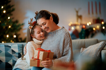 family celebrating Christmas