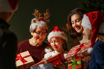 family celebrating Christmas