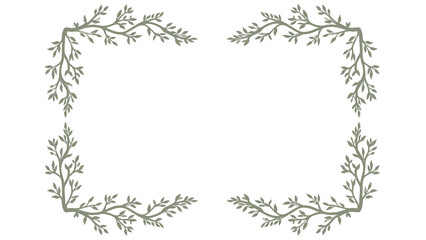 frame made of intertwined green leaves and branches