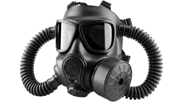 Black Gas Mask Isolated on White Background