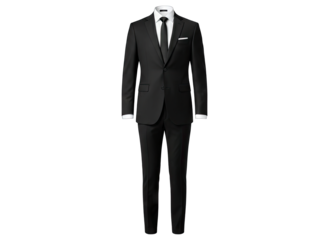Black Suit on White Background