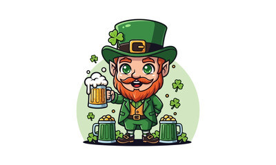 Festive Leprechaun Cartoon Celebrating St