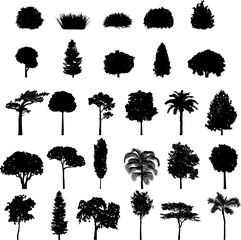 Fototapeta premium Nature landscape elements trees and plant clip art vector