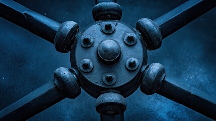 Close up of mechanical joints and structure on a Ferris wheel