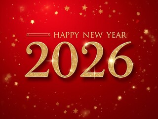Sparkling golden happy new year 2026 celebration background