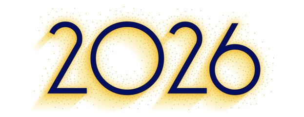 2026 lettering new year banner with golden glitter