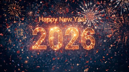 Bright fireworks celebrate the arrival of the new year 2026