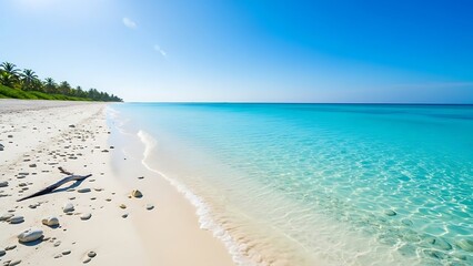 Fototapeta premium Tropical beach paradise with turquoise water and white sand in the maldives