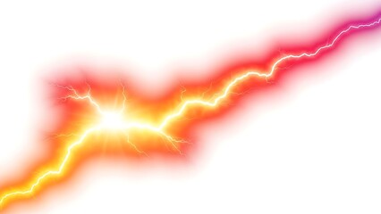 Vibrant electric lightning bolt with fiery colors