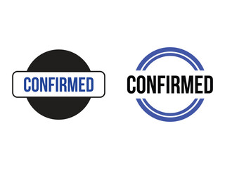 Confirmed status stamps set for official approval and validation.