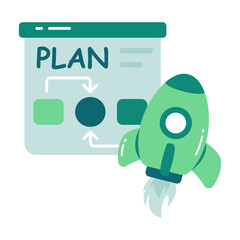 Editable design icon of startup plan