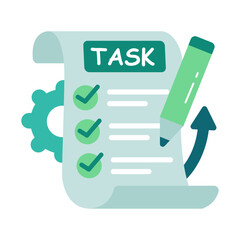 Conceptual flat design icon of task management 