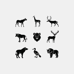 Minimalist Wild Animal Icons Pack