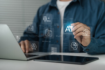 AI, Artificial Intelligence concept. language processing, Intelligent Data Processing for Future Technology Solutions Integrating Machine Learning, Automation, and Smart Digital Infrastructure.