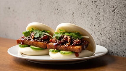 Delicious Asian-Inspired Bao Buns with Tofu, Cucumber, and Sesam