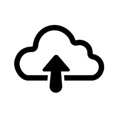 Outlined cloud upload icon showing lightweight data transfer, symbolizing minimal design, clarity, efficient remote file movement, and modern digital workflows.