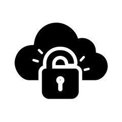 A solid cloud unlock icon indicating temporary access to cloud resources, allowing authorized users to retrieve or modify data while maintaining oversight, logging, controlled operational boundaries