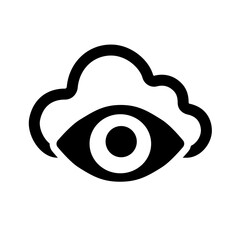 An outlined cloud eye icon representing lightweight cloud monitoring, offering visibility into system events, usage patterns, and operational status across digital infrastructures.